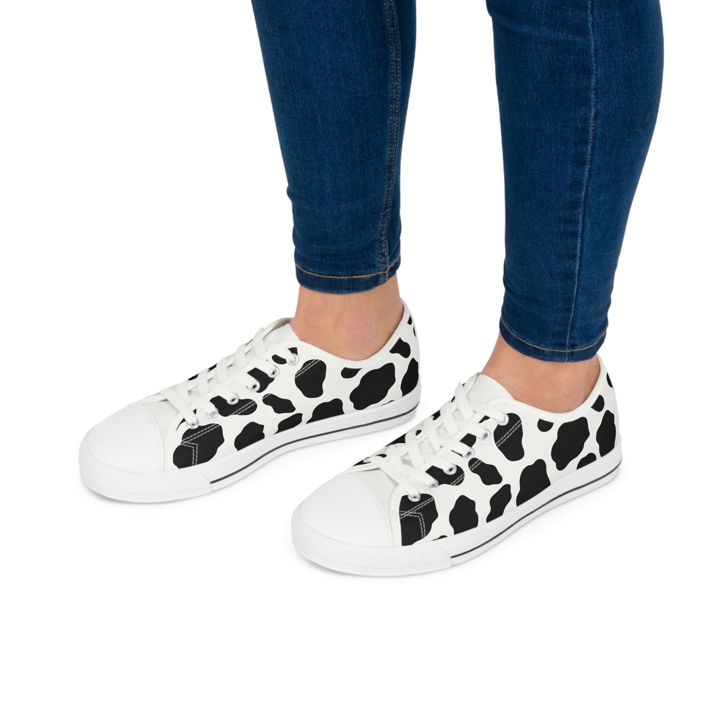 Women's Low Top Cow Print Sneakers