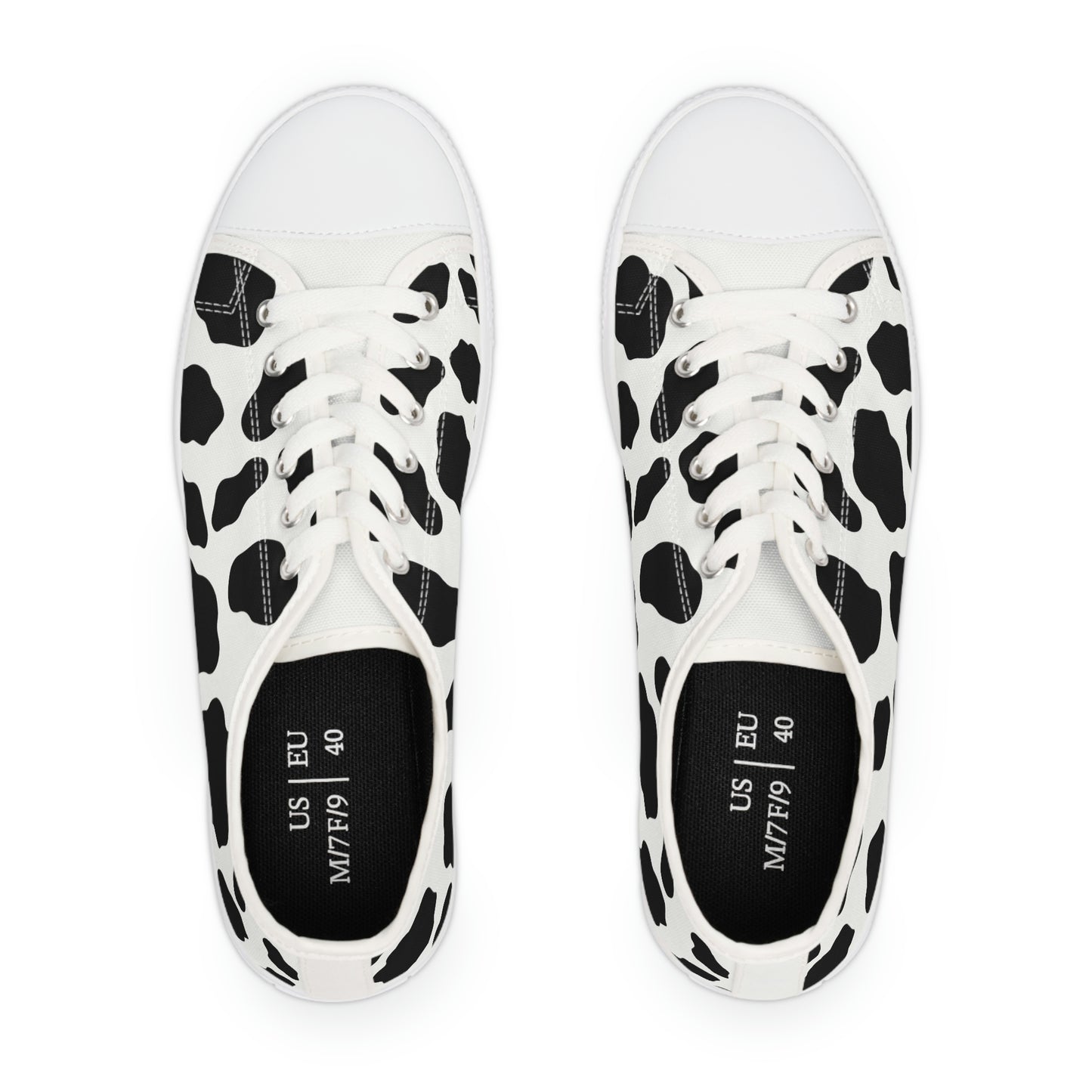 Women's Low Top Cow Print Sneakers