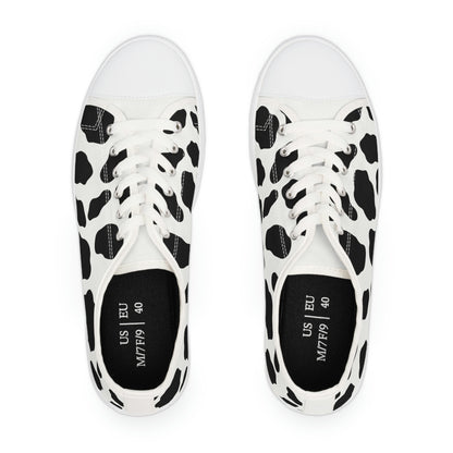 Women's Low Top Cow Print Sneakers