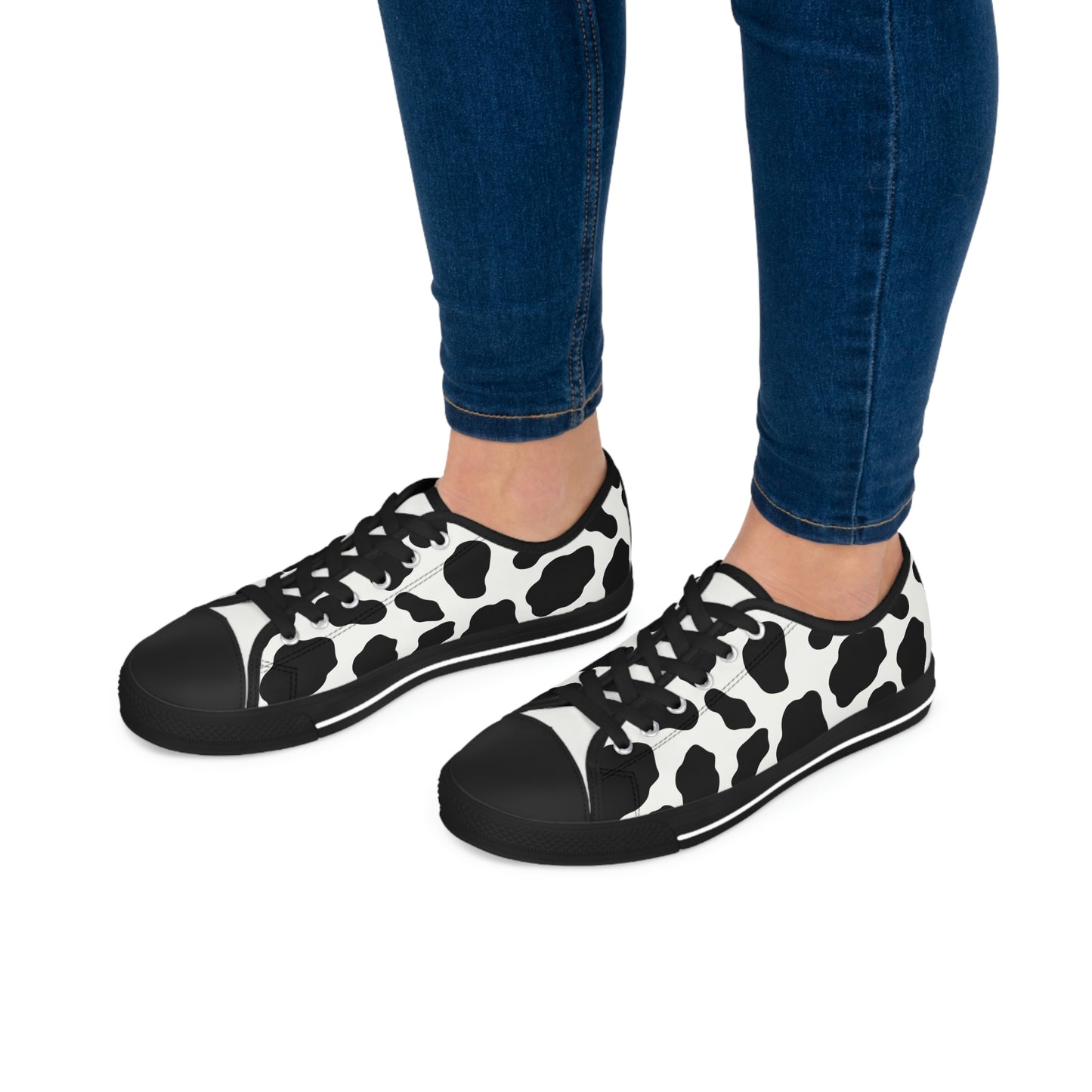 Women's Low Top Cow Print Sneakers